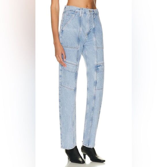 Agolde NWT Cooper Cargo Relax Straight Leg High Rise Designer Jeans in Rank 33 - Picture 3 of 14